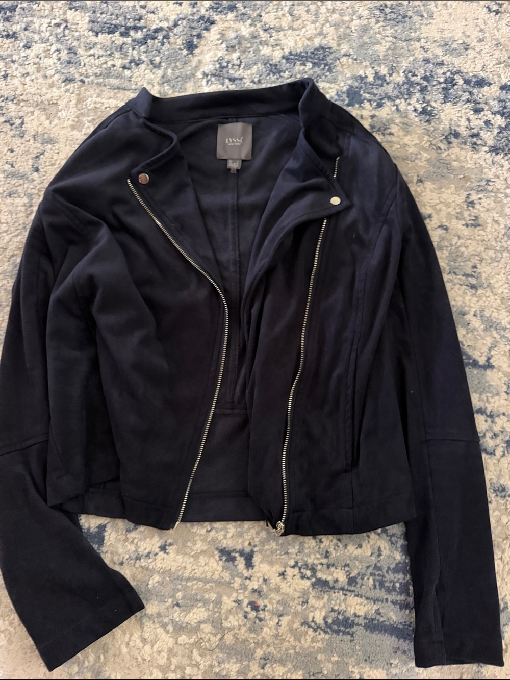 Lysse Navy Asymmetrical Zip Jacket